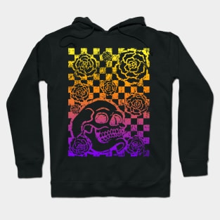 Skull and Roses Checkerboard (Sunset Version) Hoodie